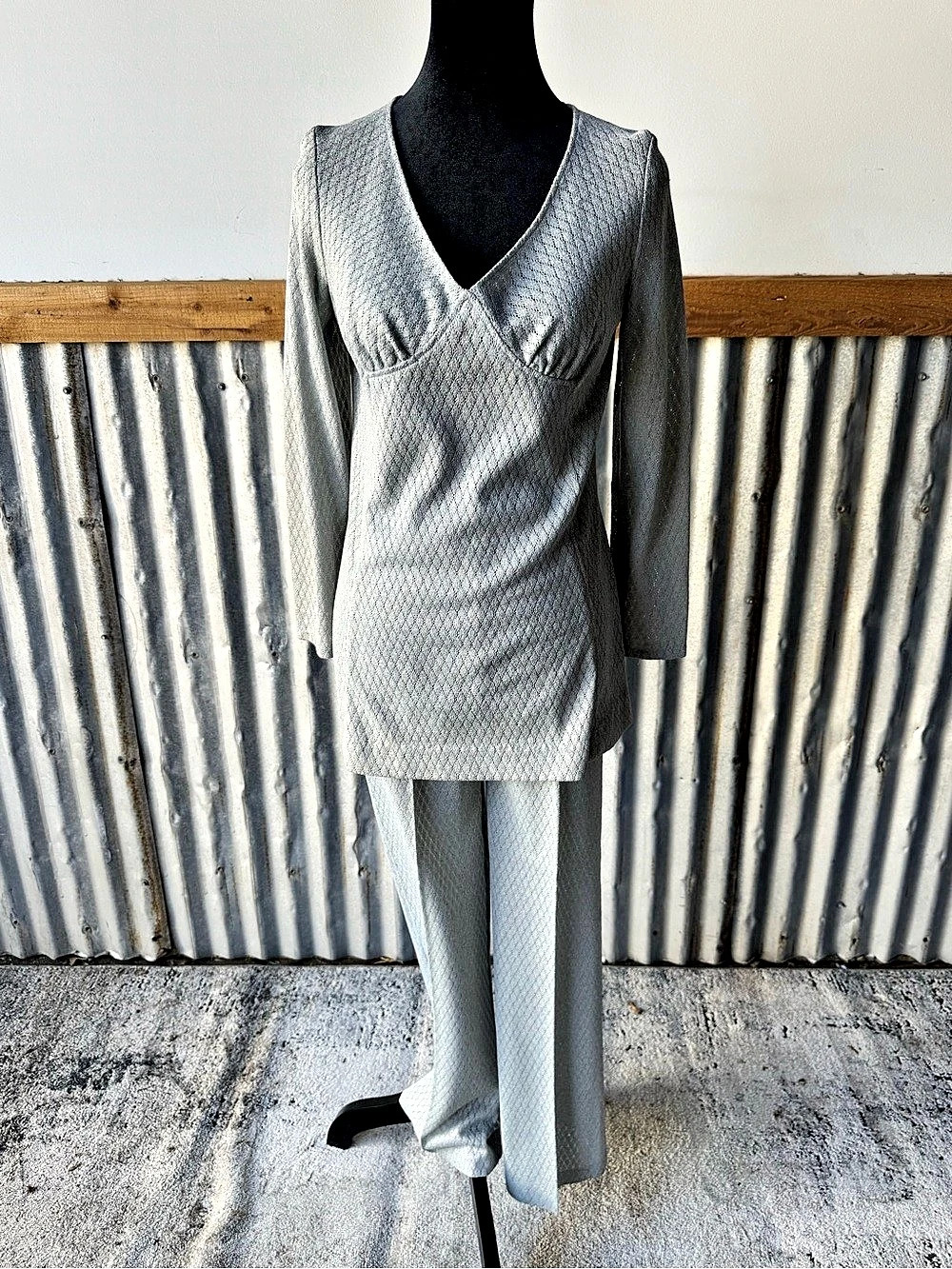 Vintage ESTIVO Gray Knit Pantsuit Lounge-ware for Palm Springs
